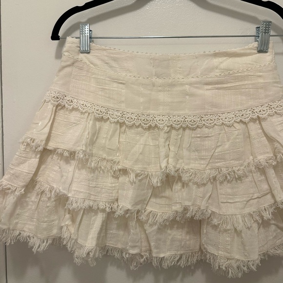 Cream Ruffled Mini Skirt - Picture 5 of 5